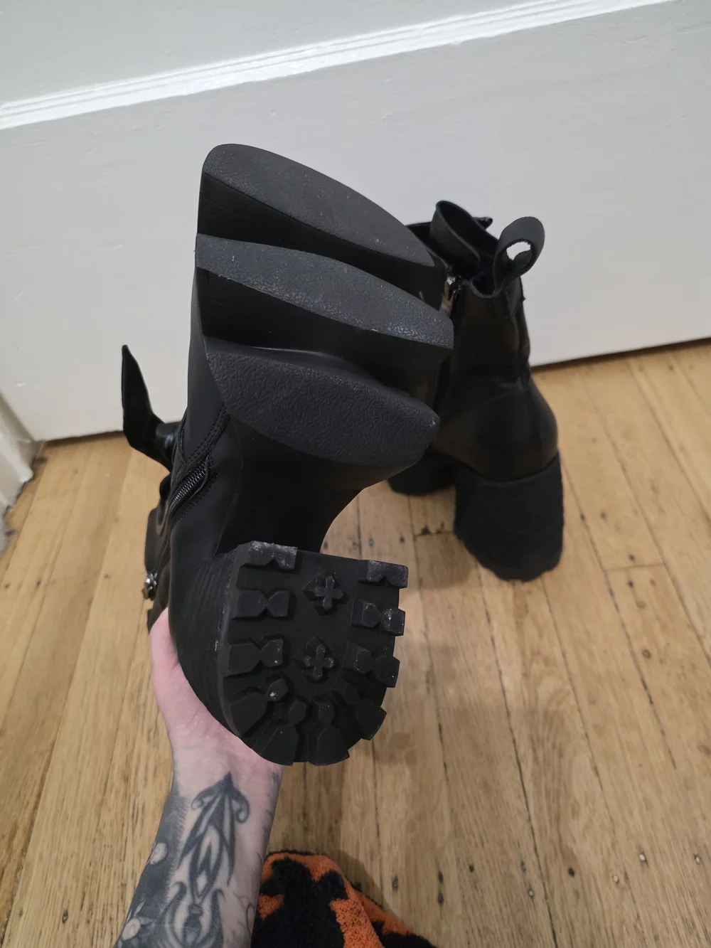 Black Women's Platform Lace-Up Ankle Boots